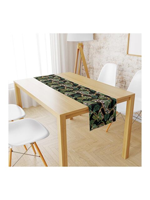 Evmila Kadife Kumaş Yapraklı Leopar Runnur Modeli 1323 40x140 cm - S000088494-23173