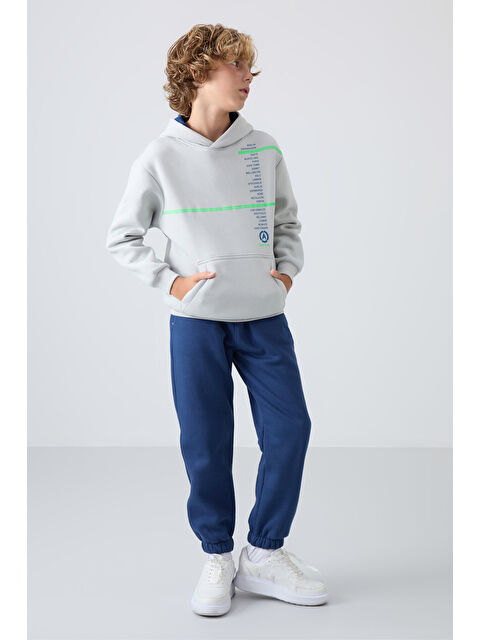 Tommylife Parlament Pamuklu Kalın İçi Tüylü Yumuşak Dokulu Standart Fit Baskılı Erkek Çocuk Eşofman Alt - 112 - S000330228-17234