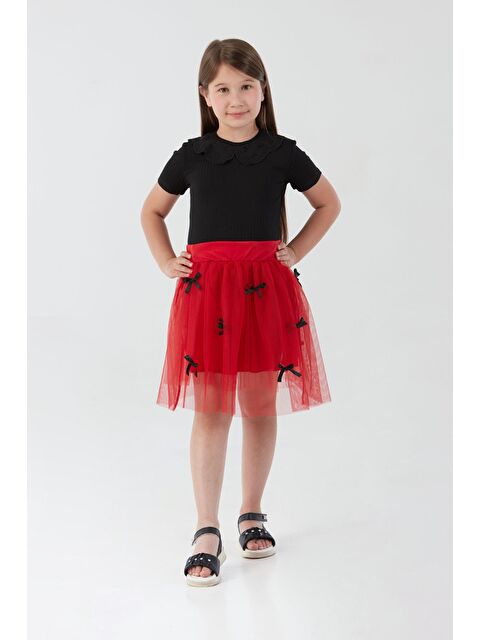 Fullamoda Beli Lastikli Fiyonklu 23 Nisan Kız Çocuk Tütü Etek - S000380824-20045