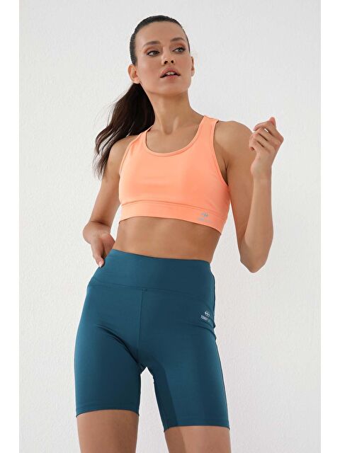 Tommylife Zümrüt Yüksek Bel Toparlayıcı Kısa Biker Kadın Tayt - 91007 - S000032306-18709