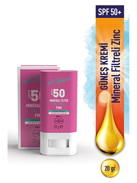 Eda Taşpınar SPF 50+ Mineral Filtreli Pembe Zinc Stick (EGY0031)