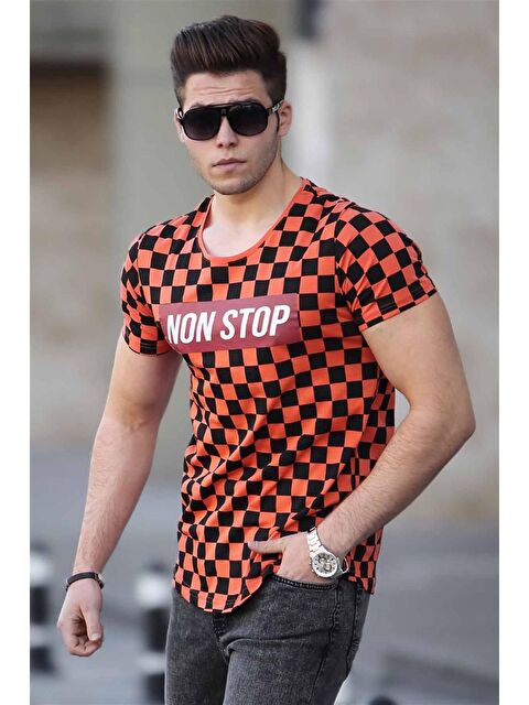 Madmext Dama Baskılı Turuncu %100 Pamuk Tişört 2621