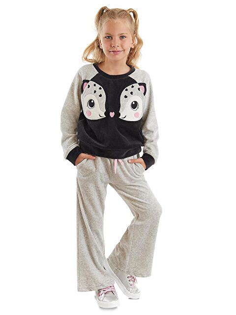 Denokids İkiz Ceylan Kız Çocuk Kadife Eşofman Takım - S000064542-20600