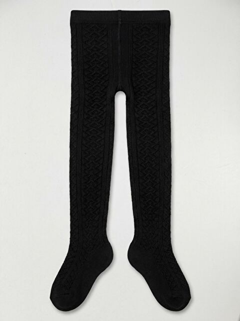 Civil Flora 2-12 Yaş Çocuk Kız Külotlu Çorap - Siyah 4-5 Yaş