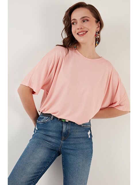 Lela Bisiklet Yaka Oversize Esnek Dokulu Bluz 5864528 - S000000381-20024