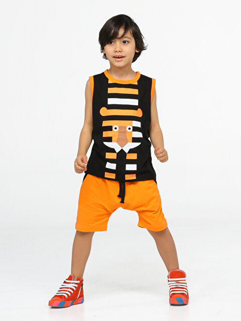 Casabony Tiger Çizgili Harem Şort Takım - S000145138-37466