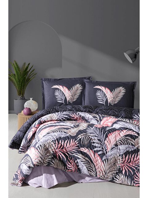 Clasy %100 Pamuk Tek Kişilik Dört Mevsim Set Hena Antrasit - S000106233-29666