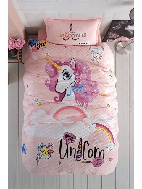 Clasy %100 Pamuk Tek Kişilik Dört Mevsim Set Pink Dreams Pudra - S000106235-37407