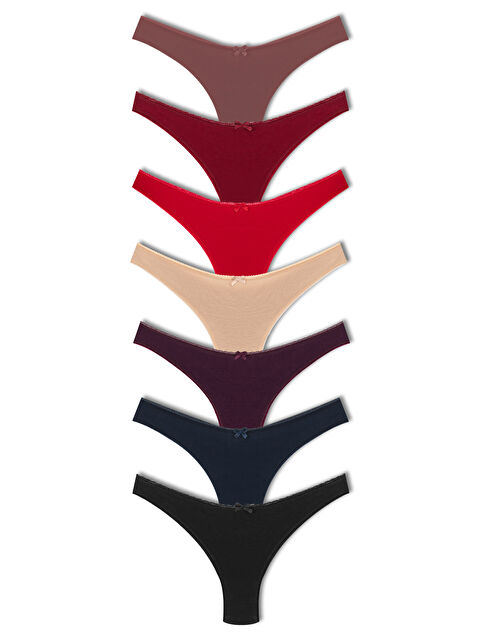 Hnx Pamuklu Yüksek Bel Brazil Kadın Külot 7'li - S000125563-27074