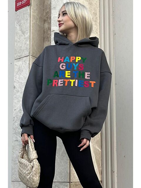 Madmext Füme Renkli Nakışlı Bisiklet Yaka Sweatshirt MG1574 - S000056797-33408