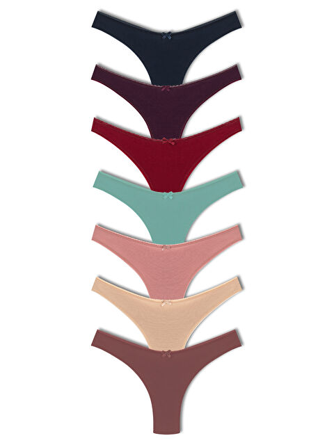 Hnx Pamuklu Yüksek Bel Brazil Kadın Külot 7'li - S000125563-37351