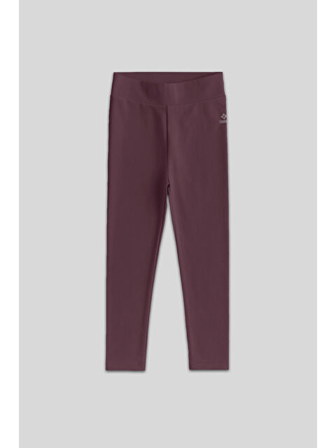 Tommylife Kahverengi Yüksek Bel Dar Paça Kız Çocuk Tayt  - 75047 - S000232375-19413