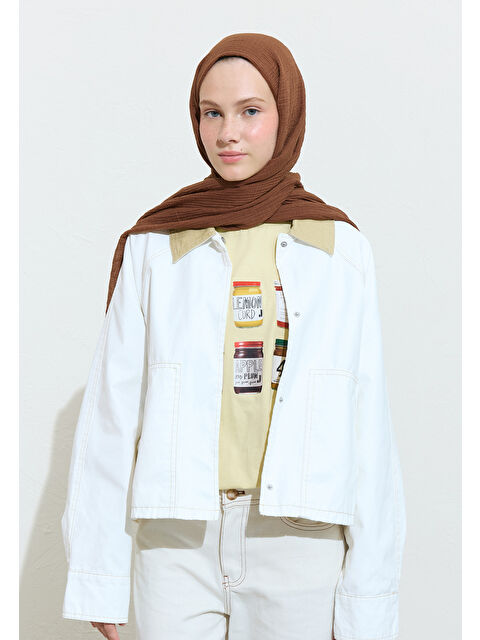 Fresh Scarfs Modal Krinkıl Şal Sıcak Kahve - S000420277-6829