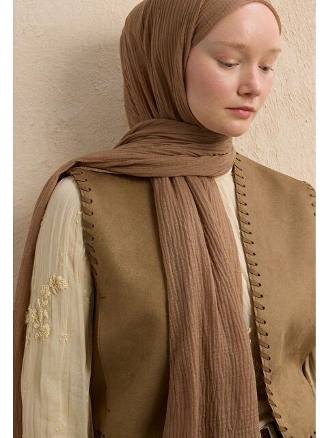 Fresh Scarfs Modal Krinkıl Şal Nude - S000420277-26411