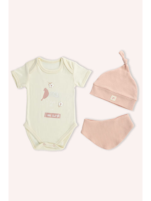 Panço Yenidoğan Zıbınlı Baskılı Ekru 3'lü Set - S000332831-19965