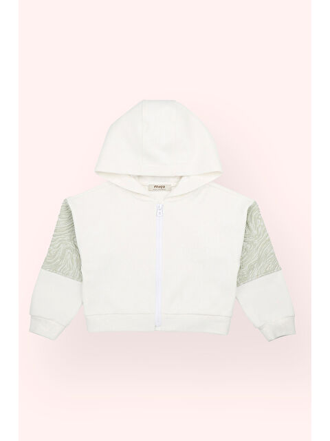 Panço Kız Bebek Fermuarlı Ekru Sweatshirt - S000425186-19965
