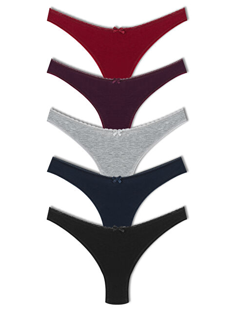 Hnx Pamuklu Yüksek Bel Brazil Kadın Külot 5'li - S000125564-29997