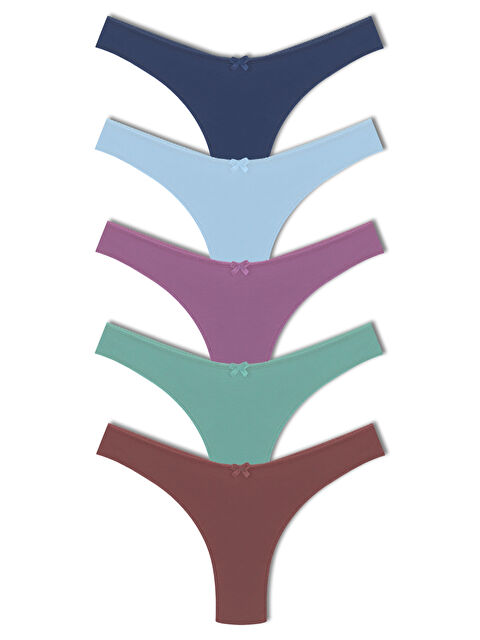 Hnx Pamuklu Yüksek Bel Brazil Kadın Külot 5'li - S000125564-27074