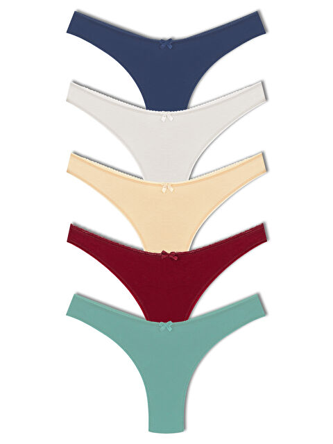 Hnx Pamuklu Yüksek Bel Brazil Kadın Külot 5'li - S000125564-23173