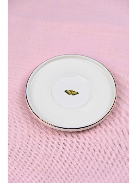 TABAK EVİ Porselen Natura Altın Yaldız Çay Tabağı Kelebek 12,5cm Tekli - S000459504-37243