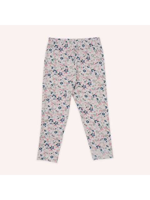 Panço Kız Bebek Beli Lastikli Çiçek Desenli Beyaz Tayt - S000419795-20063