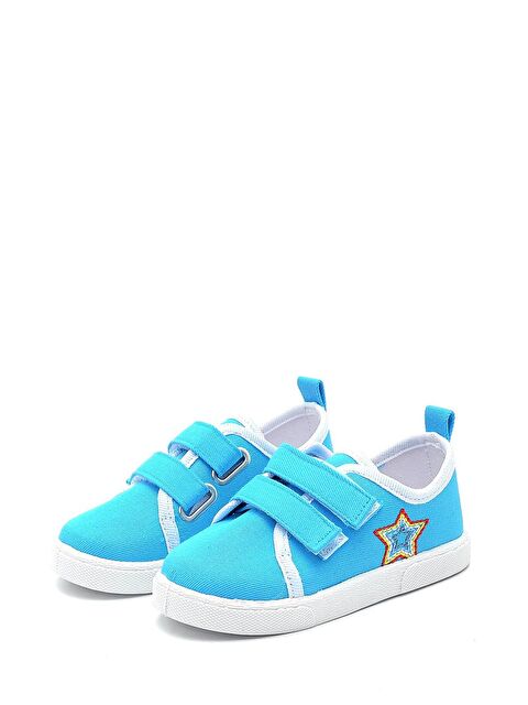 First Step Yıldız Nakışlı Keten Spor Çocuk Ayakkabısı-TURKUAZ-F-494 - S000048561-20055