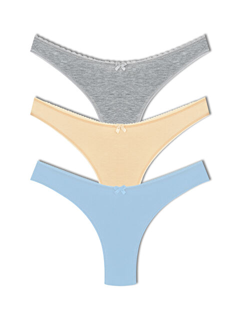 Hnx Pamuklu Yüksek Bel Brazil Kadın Külot 3'lü - S000125565-37204
