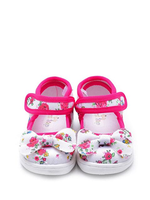 First Step Fuşya Fiyonklu Keten Çocuk Ayakkabısı-F-472 - S000048567-18686