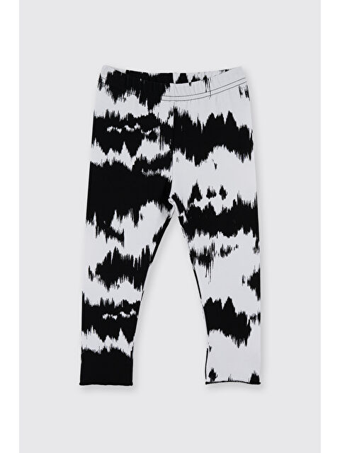 Panço Kız Bebek Desenli Siyah Tayt - S000471010-19351