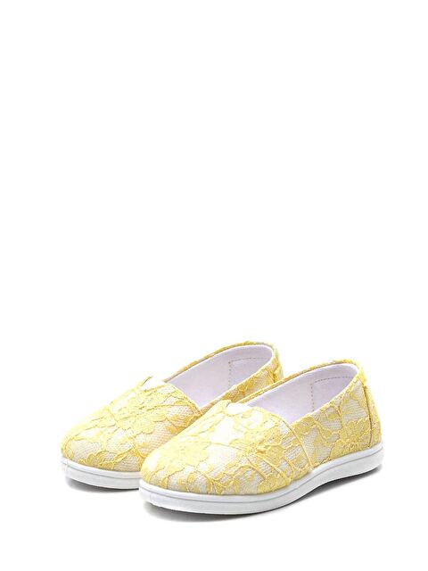 First Step Dantelli Çocuk Babet Ayakkabı-SARI-F-4001