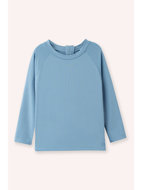 Panço Erkek Bebek Bisiklet Yaka Uv Korumalı Mavi Tişört - S000449088-23710