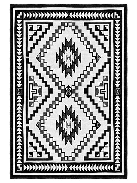 Homefesto Dekoratif Özel Tasarım Yıkanabilir İnce Kaymaz Tabanlı Modern Halı KECE FR31 - S000354421-19351