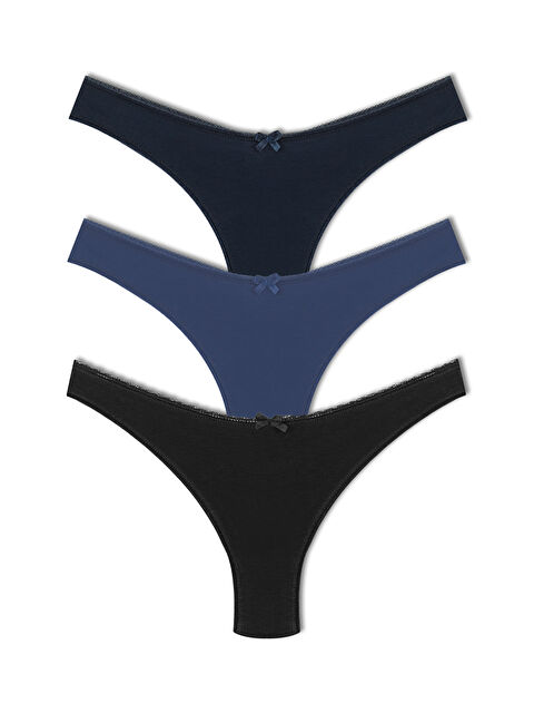 Hnx Pamuklu Yüksek Bel Brazil Kadın Külot 3'lü - S000125565-37350