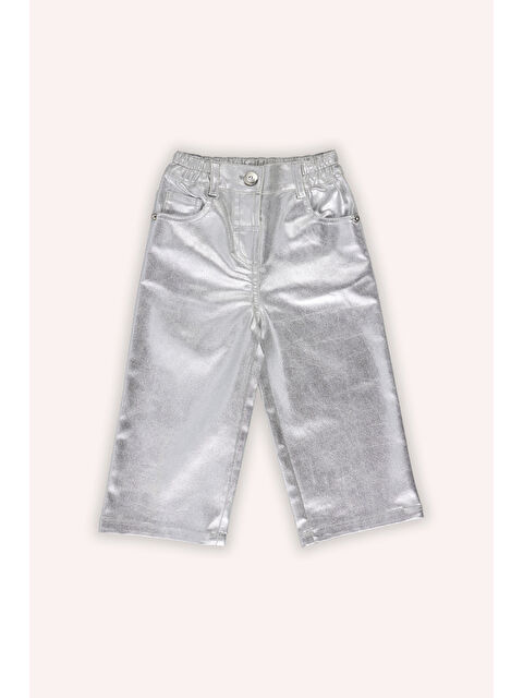 Panço Kız Bebek Gümüş Varak Gri Jean Pantolon - S000333707-20600