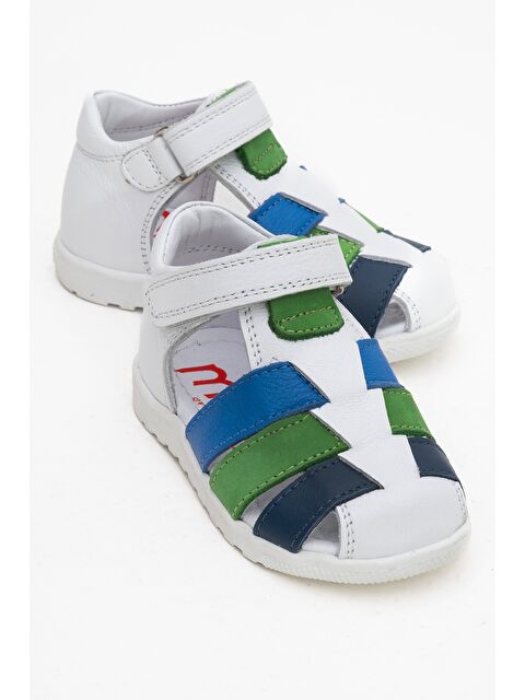 Mnpc Erkek Çocuk Beyaz-Sax Hakiki Deri Günlük İlk Adım Ayakkabı - S000385763-37244