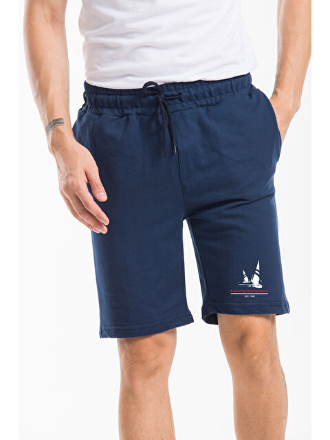 Süperlife Erkek Yelken Baskılı Slim Fit Kalıp Şort SPR25SR083 - S000374796-21164