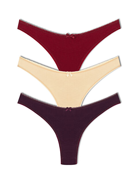 Hnx Pamuklu Yüksek Bel Brazil Kadın Külot 3'lü - S000125565-37381