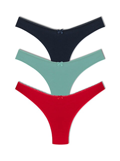 Hnx Pamuklu Yüksek Bel Brazil Kadın Külot 3'lü - S000125565-37665