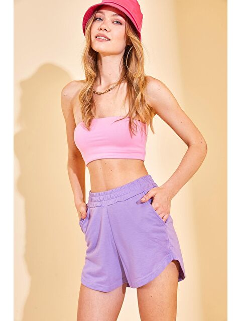 Xhan Lila Beli Lastikli Şort 2YXK5-46367-26 - S000031983-17878