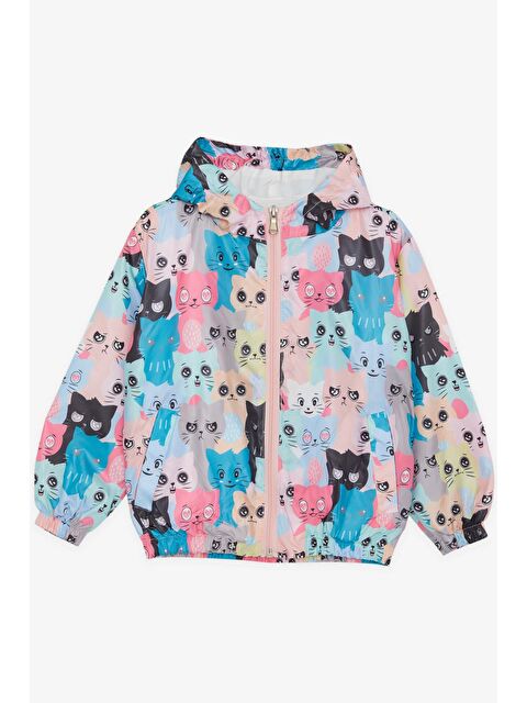 Breeze Kız Çocuk Yağmurluk Sevimli Kedicik Desenli Karışık Renk (1-4 Yaş) - S000071896-23173