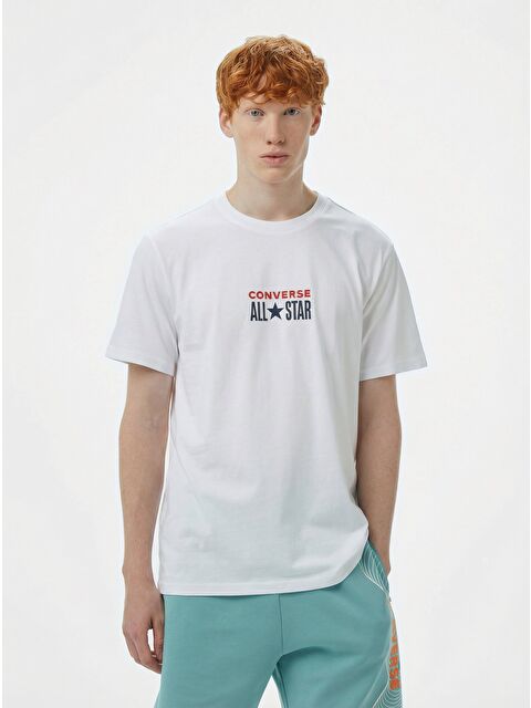 Converse Chuck Taylor All Star Erkek Beyaz Bisiklet Yaka Tişört