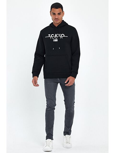 Süperlife Kapüşonlu Regular Fit İçi Polarlı 3 İplik Tokyo Baskılı Erkek Hoodie spr24sw12 - S000071936-19351