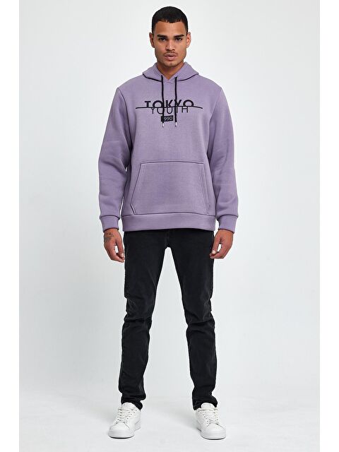 Süperlife Kapüşonlu Regular Fit İçi Polarlı 3 İplik Tokyo Baskılı Erkek Hoodie spr24sw12 - S000071936-23370
