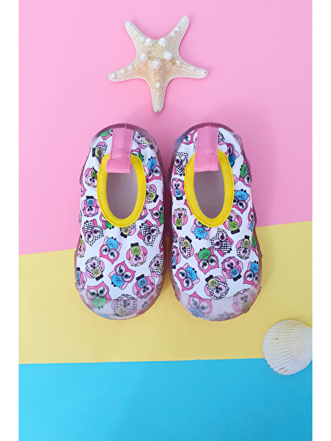 First Step Baykuş Desenli Kız Çocuk Kaydırmaz Tabanlı Deniz Ayakkabısı-F-7020 - S000028361-20024