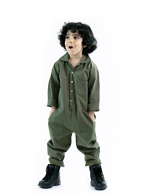 Catz Kids Haki Gabardin Yakalı ve 3 Cepli Tulum - S000119064-18547