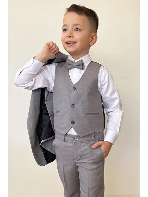 Pina Kids Erkek Çocuk Papyonlu Yelekli Takım Elbise TE.4000YY - S000274288-20600