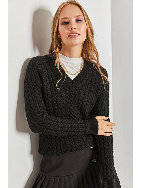 SHADE Kadın Saç Örgülü Kazak - S000106251-19351