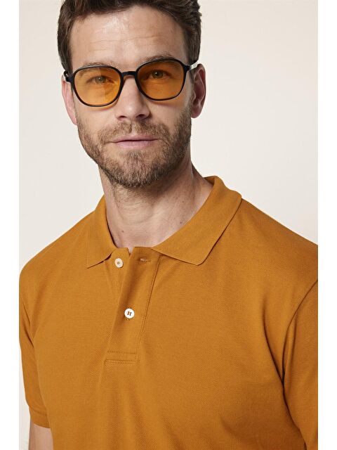TUDORS Erkek Polo Yaka Slim Fit Düz Pamuk Pike Tişört