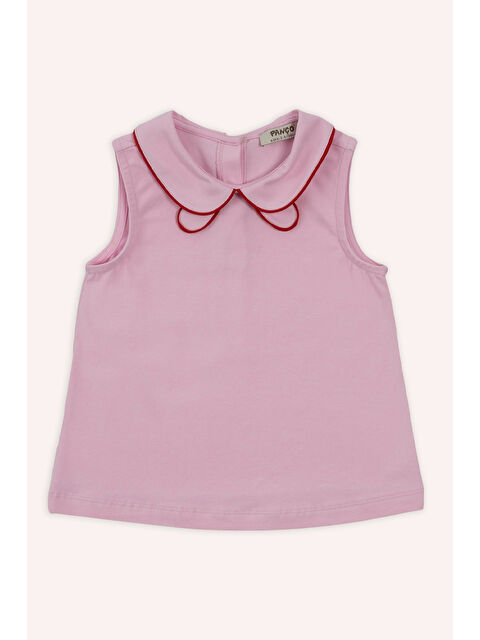 Panço Kız Bebek Yaka Detaylı Pembe Tişört - S000447054-20024