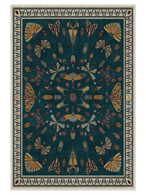 Homefesto Dekoratif Özel Tasarım Yıkanabilir İnce Kaymaz Tabanlı Modern Halı KECE FR21 - S000354506-17234